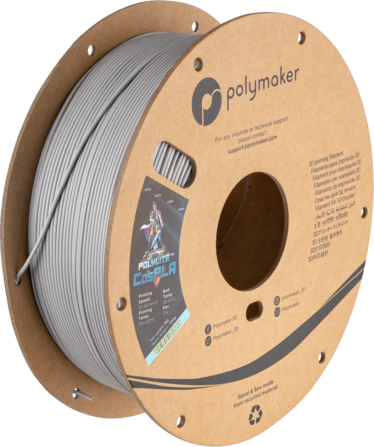 PolyLite CosPLA — Version A - Durability with extra sand-ability