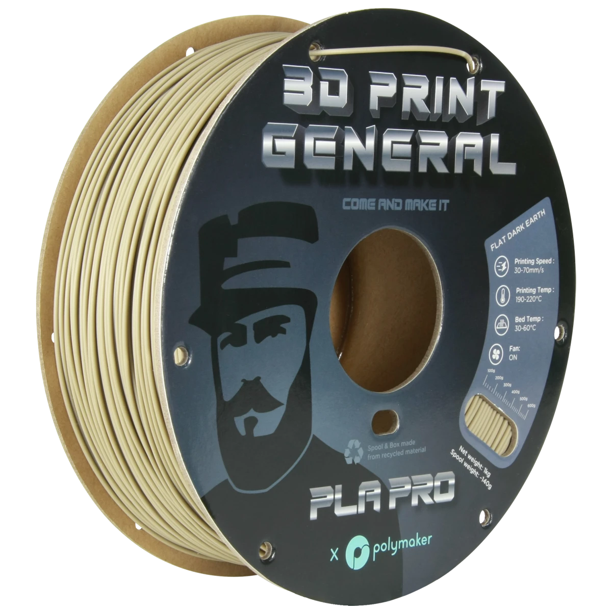 PolyLite PLA Pro — 3D Print General Flat Dark Earth